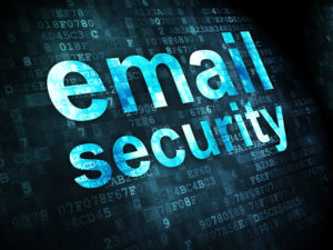 Protection concept: pixelated words Email Security on digital background, 3d render